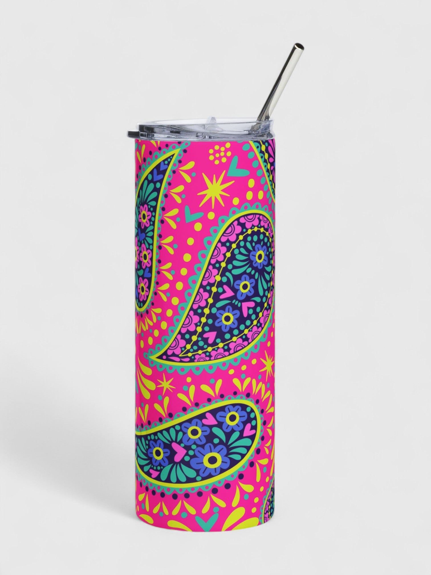 Pink Paisley Stainless Steel Tumbler - 20oz