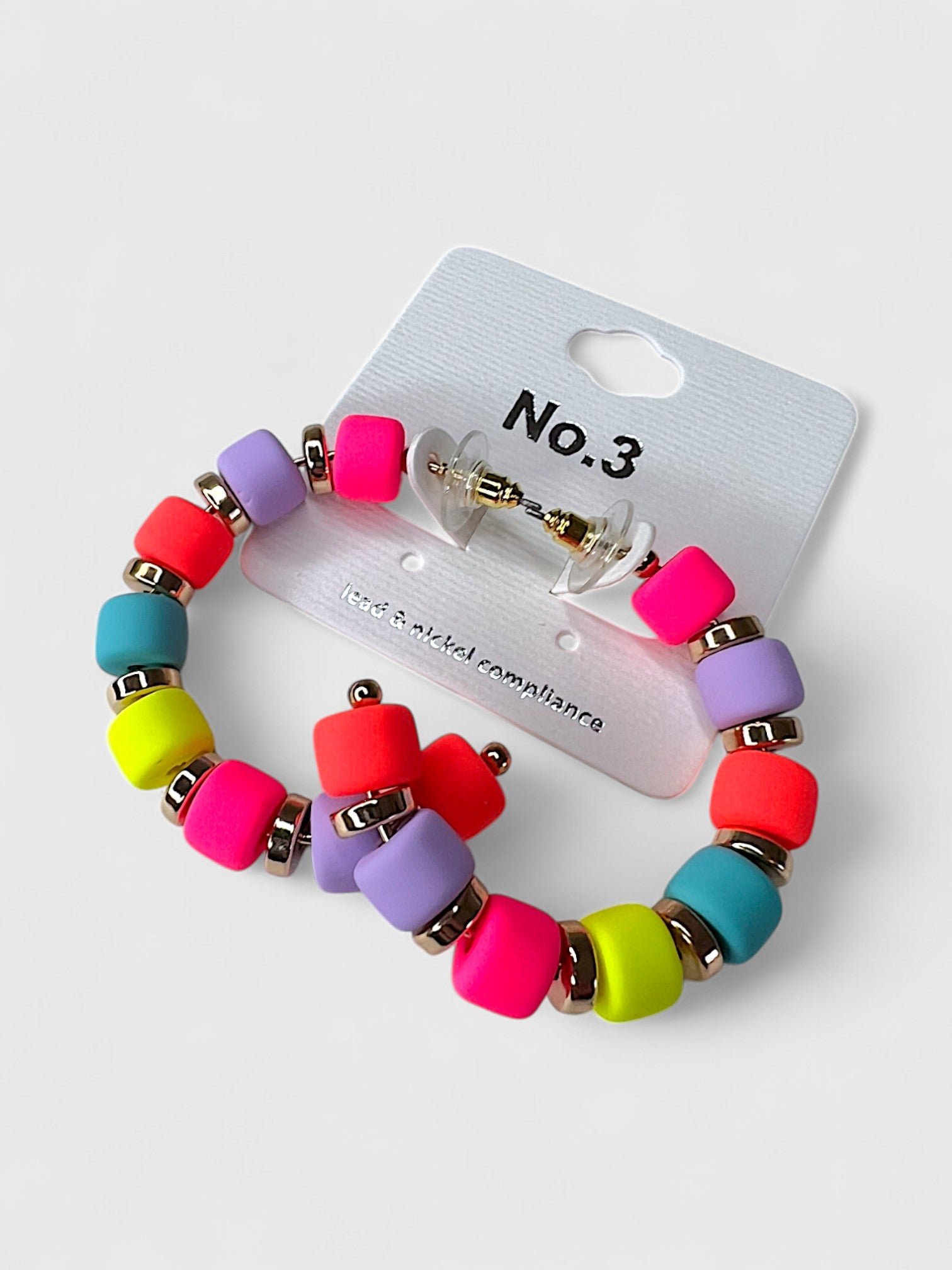 Sugar Pop Bead Hoop Earrings