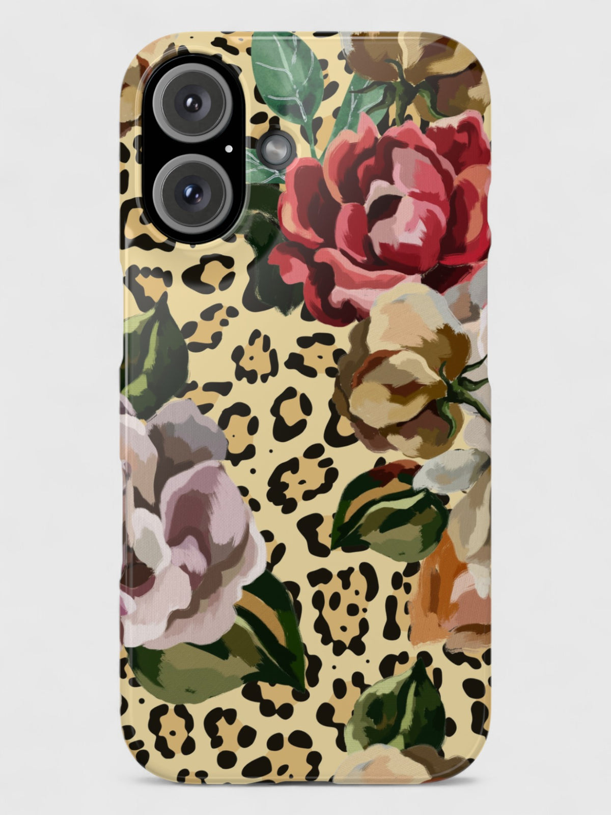 Leopard Garden Roses Slim iPhone Case