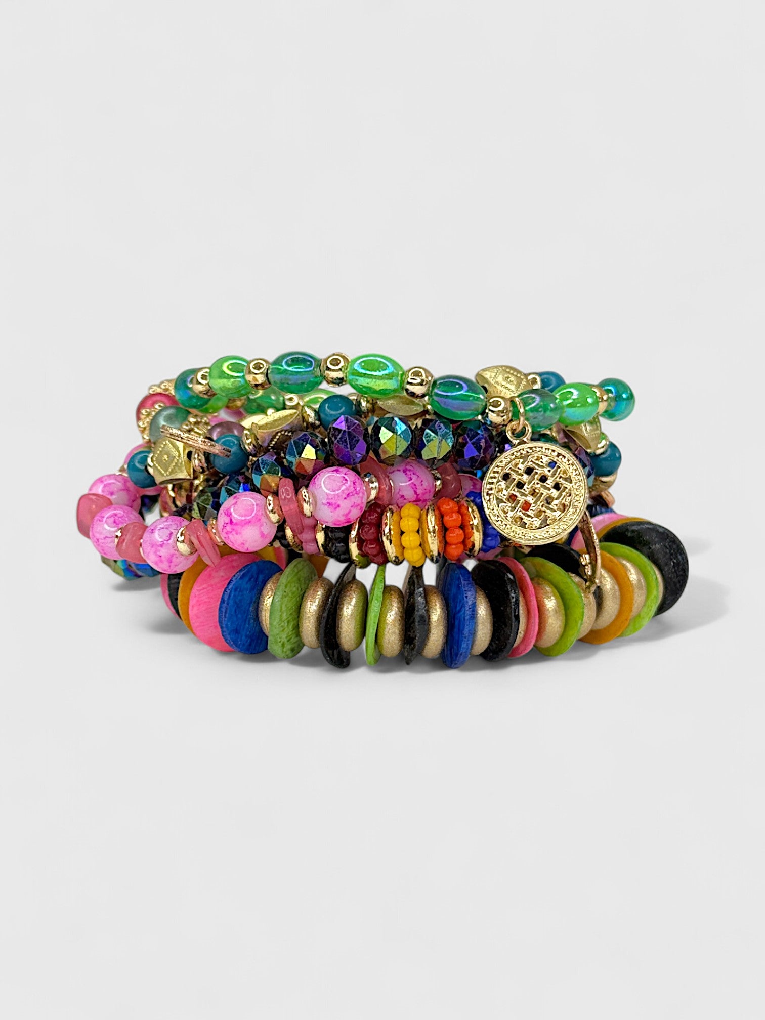 Colorful Multi Bead Stretch Bracelet Set