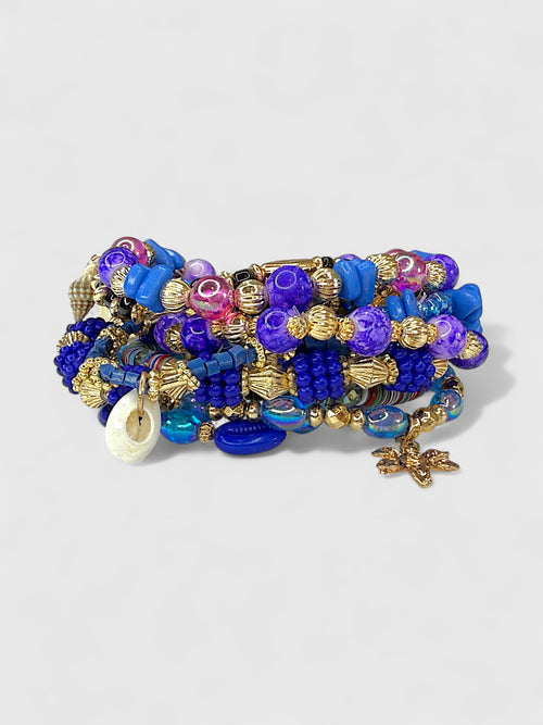 Blue Boho Charm Bracelet Set