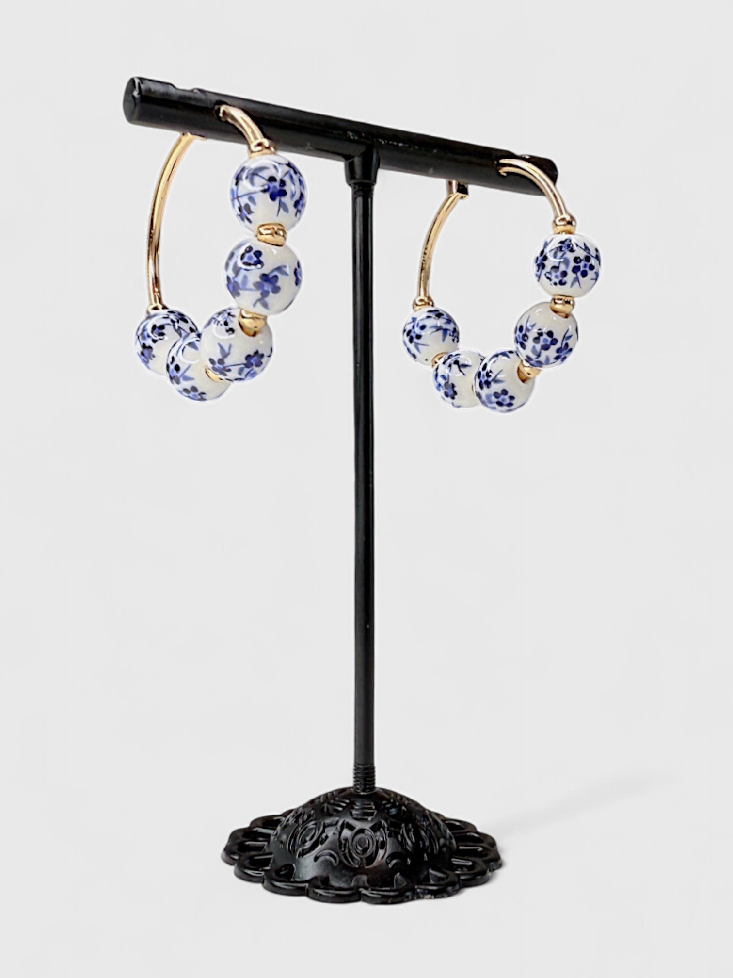 Chinoiserie Charm Hoop Earrings