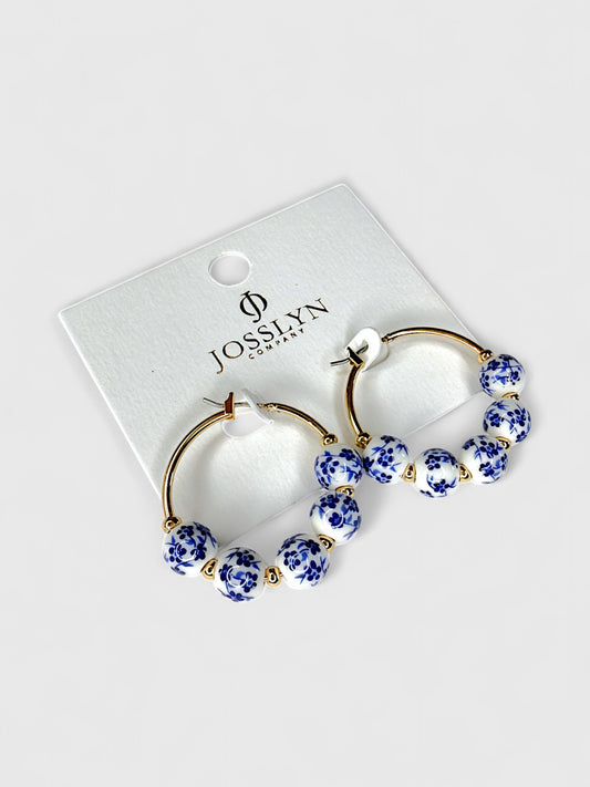 Chinoiserie Charm Hoop Earrings