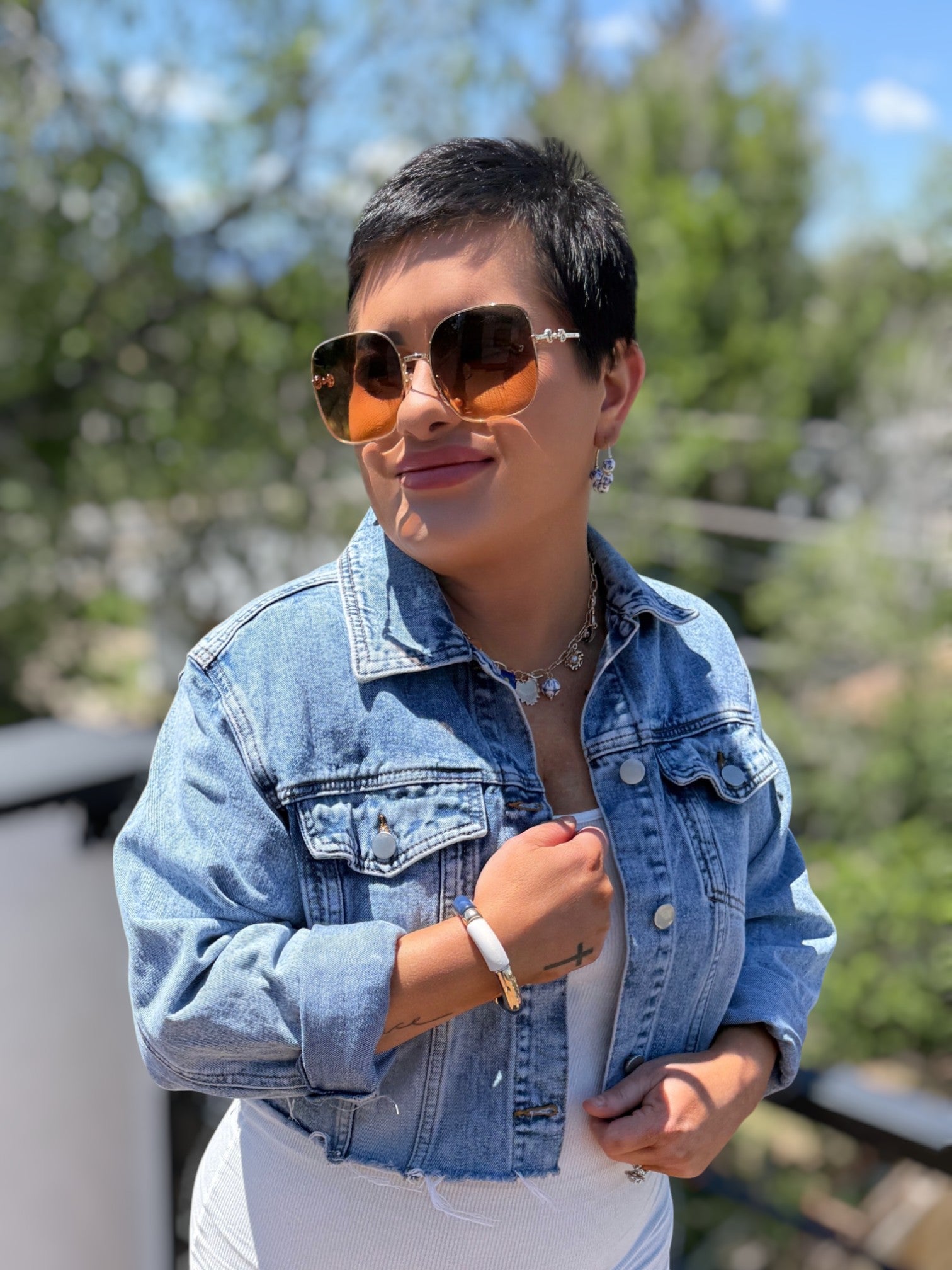 Chinoiserie Charm Hoop Earrings