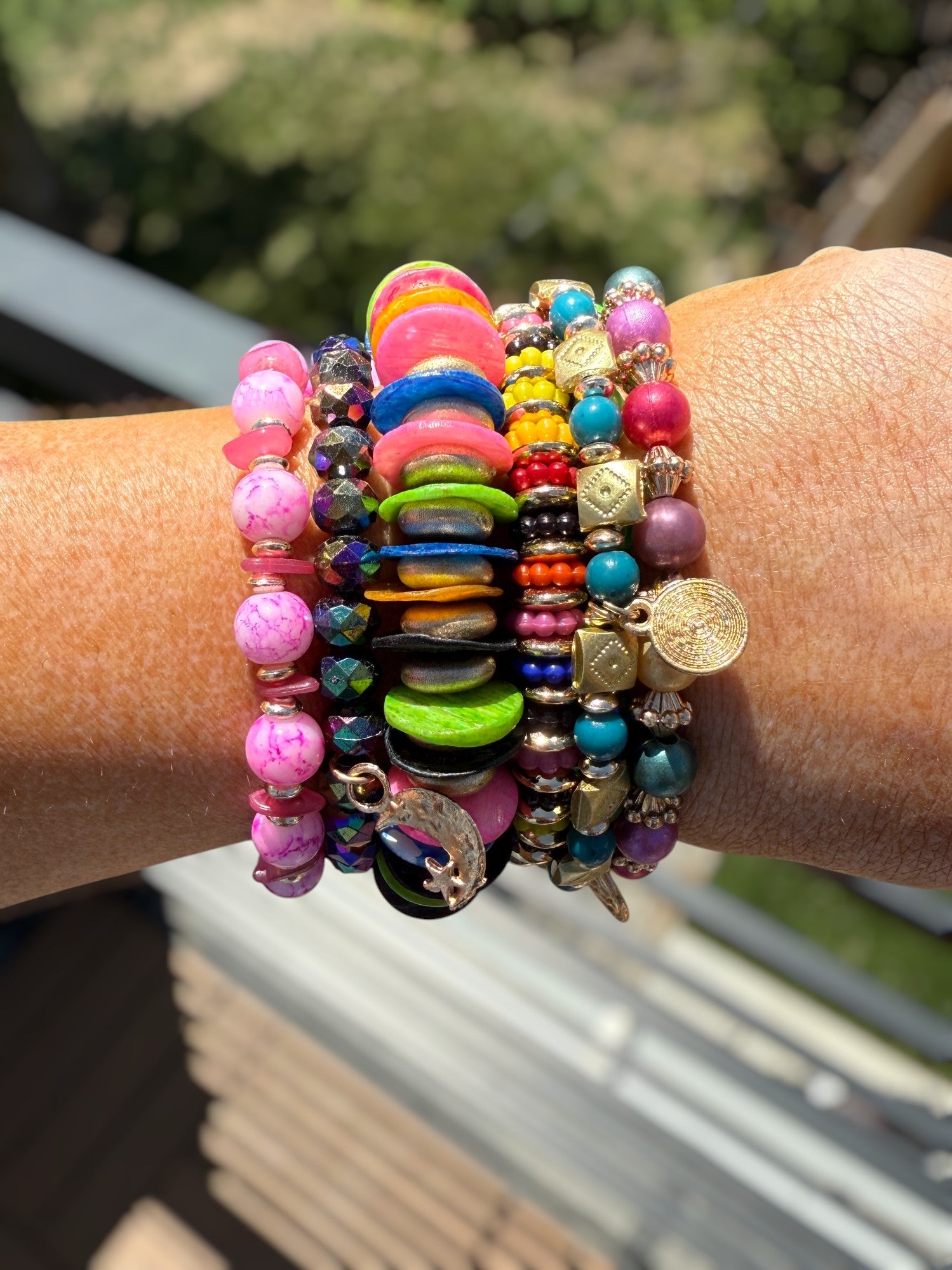 Colorful Multi Bead Stretch Bracelet Set