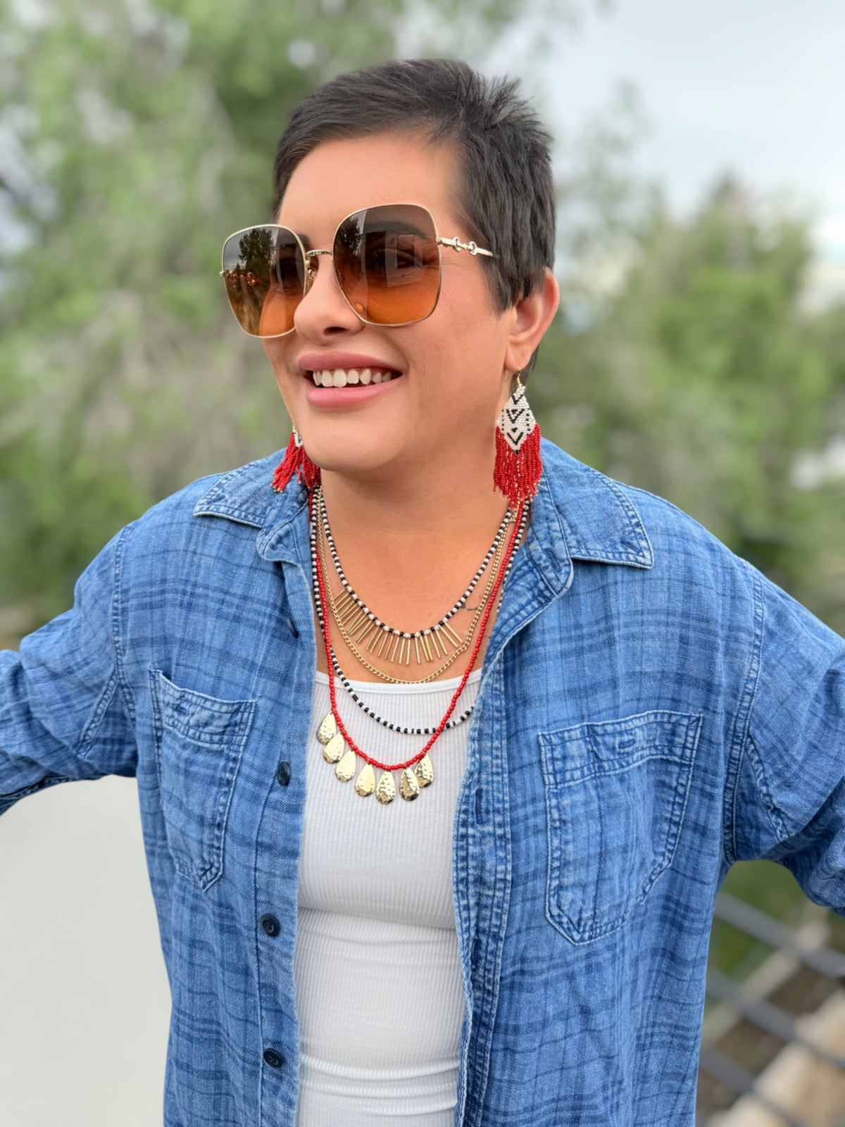Flamenco Fringe Beaded Earrings