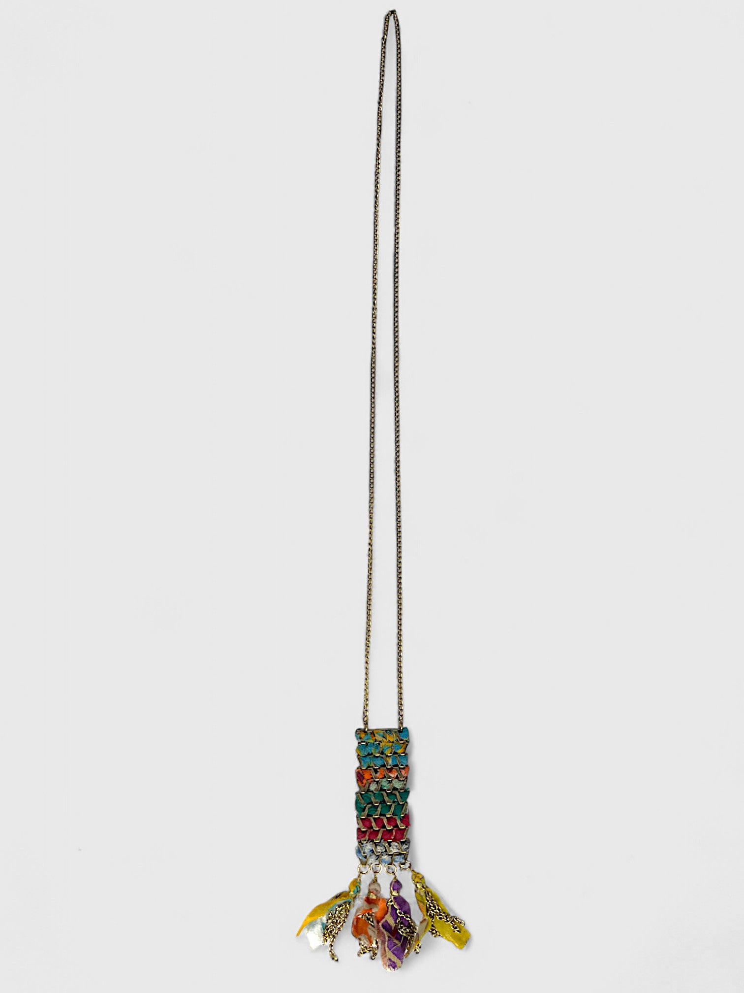 Layered Woven Tassel Necklace