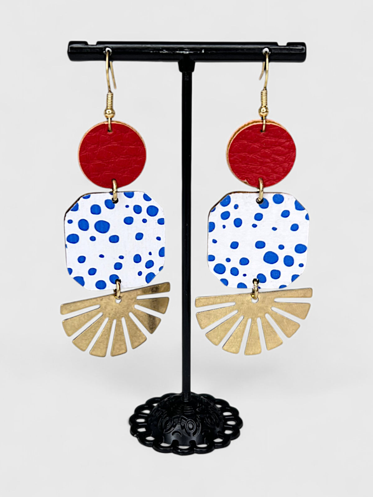 Dotted Deco Drop Earrings